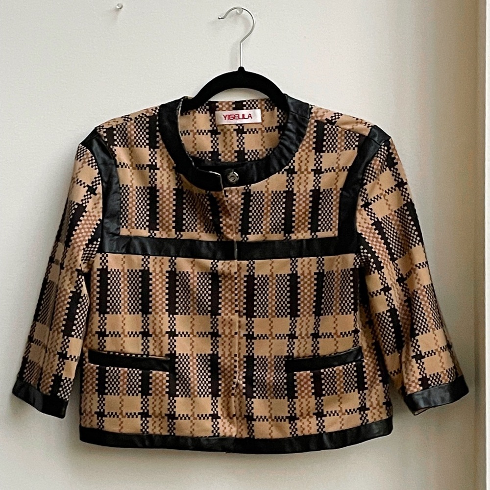 Brown Checkered Jacket - image 1